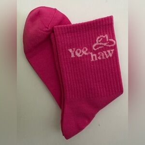 SHEIN Yeehaw Pink Socks